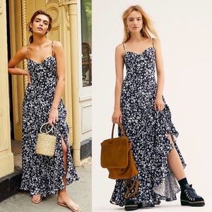 Free People UnderThe Moonlight Maxi Dress Romantic Boho Flowy Silhouette EUC 4